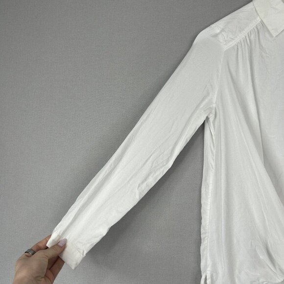 Maeve Anthro Womens Top Extra Small White Button Front Shirt Knot Tie Blouse - Picture 3 of 14